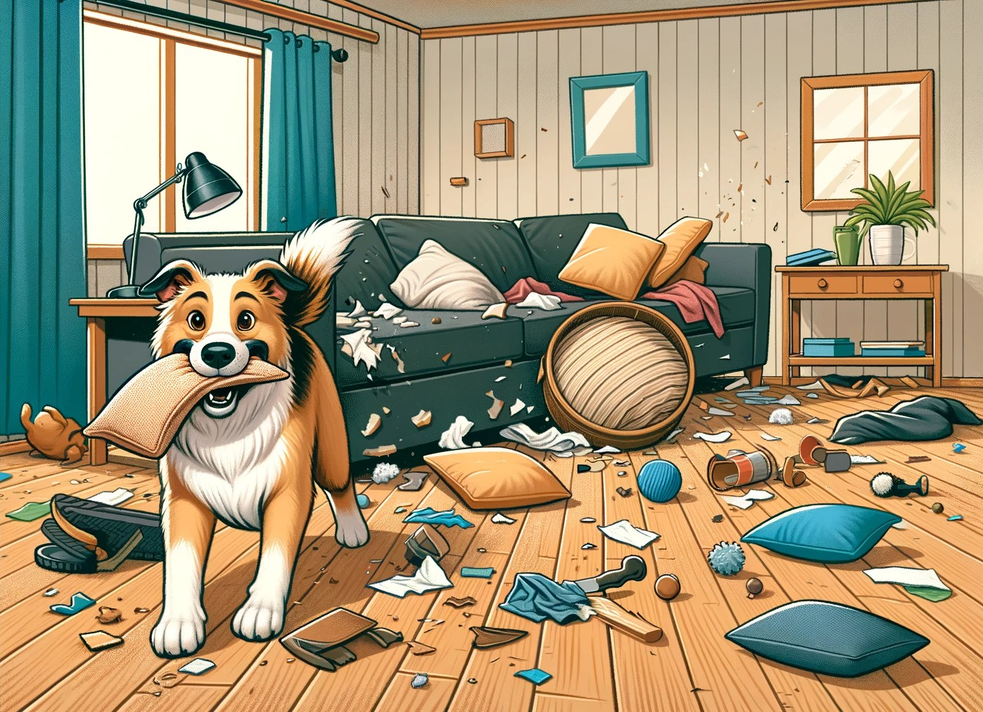 chien qui détruit tout