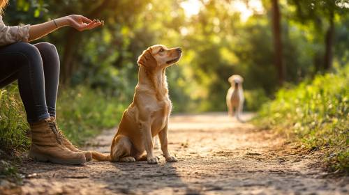 chien excité lorsqu'il croise des congénères